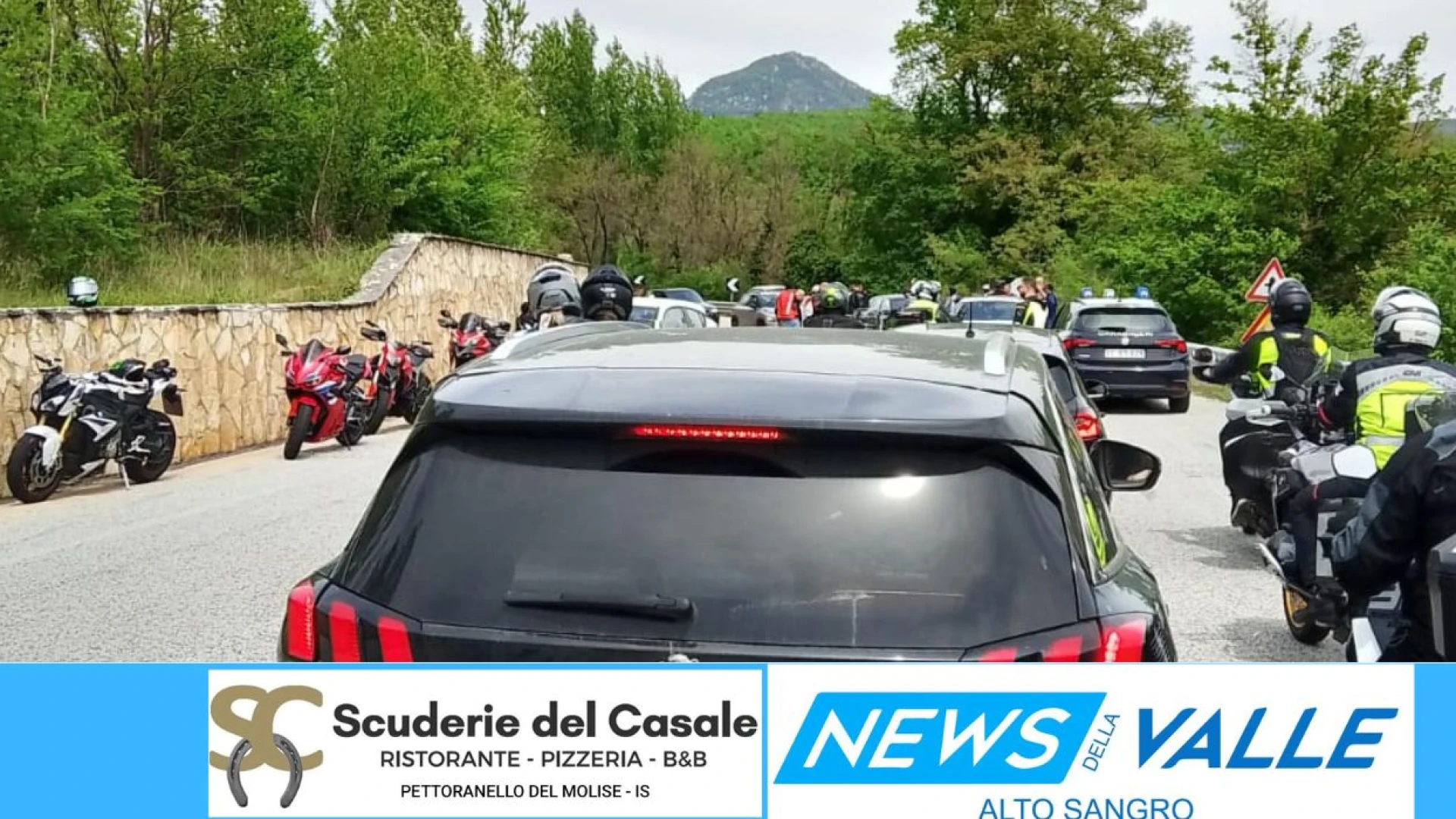 Colli a Volturno: incidente per un motociclista sulla statale 158. Coinvolta anche una autovettura. Soccorsi sul posto.